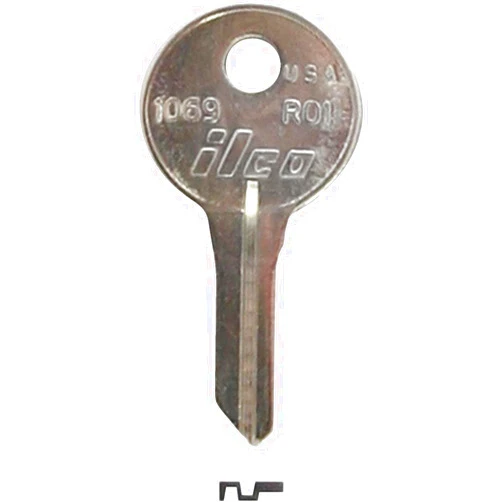 KABA ILCO RO1-1069 Key Blank for Nat'l Cabinet Lock 5 Pin