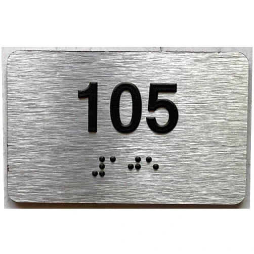 BUILDINGSIGNS.COM Apartment number 100 sign - Unit number 100 SIGN / Suite 100 sign comes with Raised letters & Grade 2 Braille - Includes Red Adhesive pad for Easy Installation (2.5