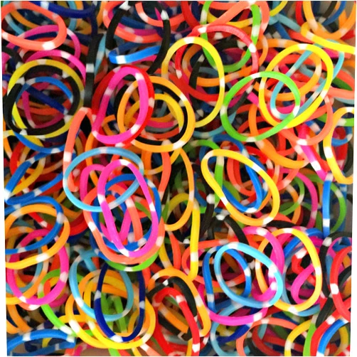 Rainbow Loom Hippie Mix Polka Dot Multi-Colored Rubber Bands Refill - 600 Bands & 24 C-Clips from Rainbow Loom (B0207)