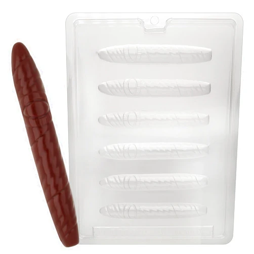 Cybrtrayd Life of the Party Cigar with Band Chocolate Candy Mold in Sealed Protective Poly Bag Imprinted with Copyrighted Cybrtrayd Molding Instructions