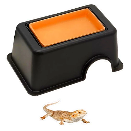 Tfwadmx Reptile Hide Box, Gecko Hideout and Cave with Water Supply for Lizards Snakes Leopard Gecko Spiders Frog
