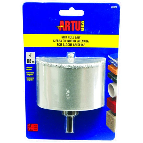 ARTU-USA Hole Saw Tc Grit 4in W/Arb&Bit