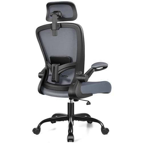 FelixKing Ergonomic Office Chair, Headrest Desk Chair Office Chair with Adjustable Lumbar Support, Home Office Swivel Task Chair with High Back and Armrest, Adjustable Height Gaming Chair(Dark Gray)