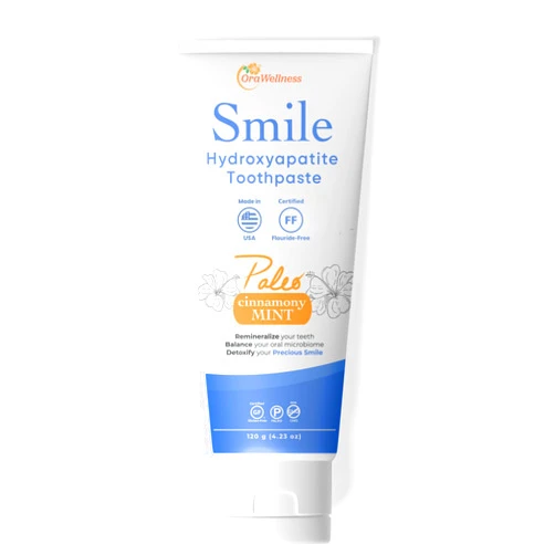 OraWellness Smile Hydroxyapatite Toothpaste with Remineralizing Xylitol & Non Nano Hydroxyapatite, Cinnamony Mint Toothpaste, American Made Fluoride Free Natural Tooth Repair & Teeth Whitening, 4.23oz