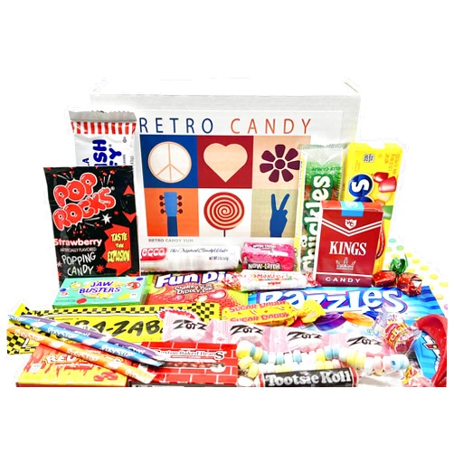 RETRO CANDY YUM ~ Care Package Assortment Gift Box Nostalgic Candy Mix from Childhood for Man or Woman Jr