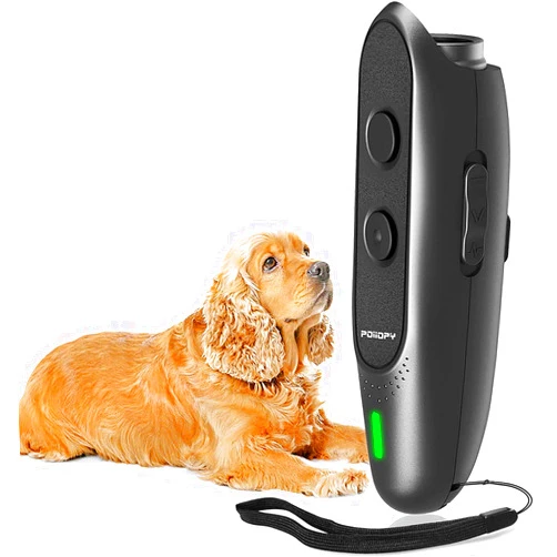 POIIOPY Anti Bark Device for Dog-Variable Frequency Ultrasonic Dog Bark Deterrent Rechargeable 2 in 1 Dog Barking Control Device Handheld Dog Training Tool Barking Behavior Trainer 16.4 Ft Range 100% Safe
