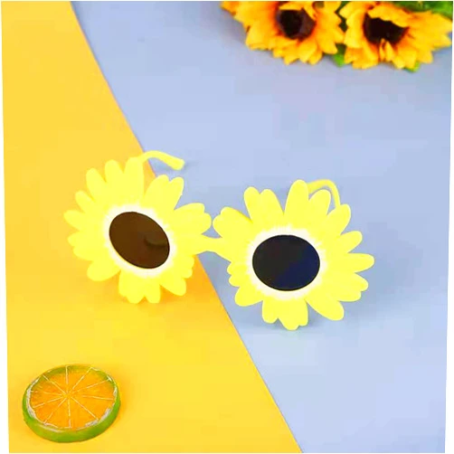 L3STVIKWEA Sunflower Glasses Funny Sunglasses Party Performances Props Costume Adult kids Outdoor Clothing Art Children