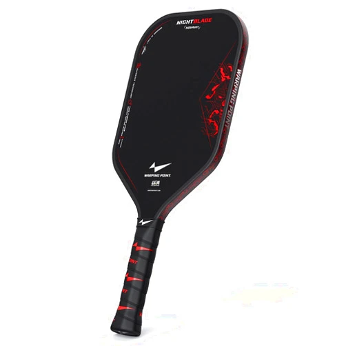 Warping Point Nightblade Raw Carbon Fiber Pickleball Paddle, Foam Filled Polymer Honeycomb Core, UPA-A & USAPA Approved, Endura Friction Surface, Long Handle for Two Handed Backhand, Enhanced Impact Feel & Spin