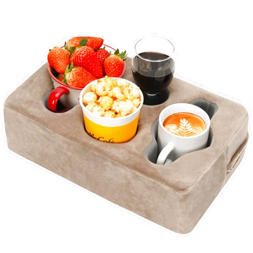 TwentyNext Couch Cup Holder Pillow,Sofa Cup Holder,Couch Drink Holder,Rectangle Couch Caddy with Cup Holder for Coffee Cup,Phone,Remote,Couch Cup Holder Tray for Bed,Car,Sofa,Table,Couch Accessories
