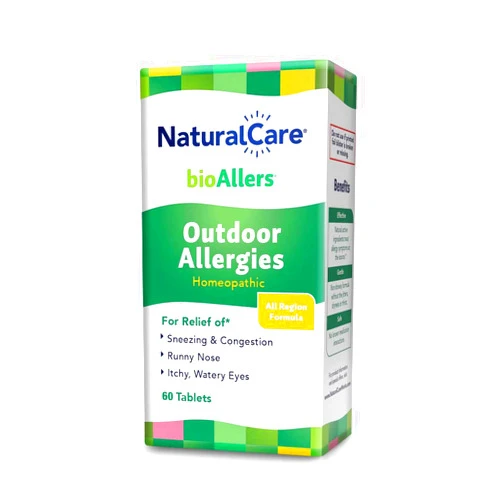 bioAllers NaturalCare Outdoor Allergies Homeopathic Tablets, 60ct | May Provide Support Through Sinus Congestion, Sneezing & Runny Nose, Itchy, Watery Eyes