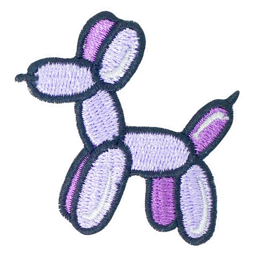 CLOVER INTER Dog Balloon Animal Iron on Patches Embroidered Badge Saw On Patch for Jeans, Clothing, Bags, Jackets, Caps (Purple)