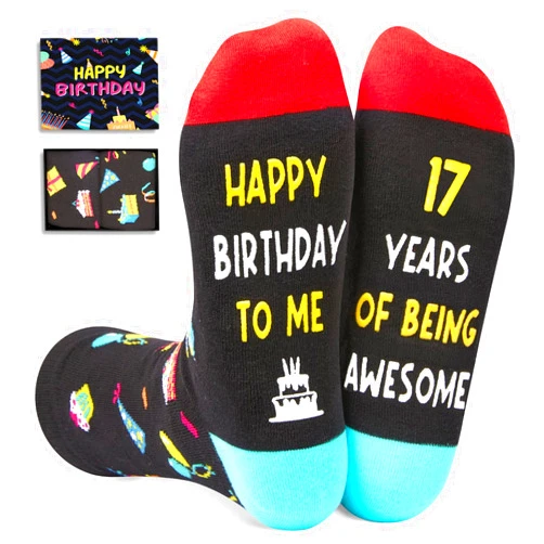 Zmart 17th Birthday Gifts Ideas Socks - 17 Years Old Teens Boy Girl Gift Ideas, Birthday Present for Teens Age 17