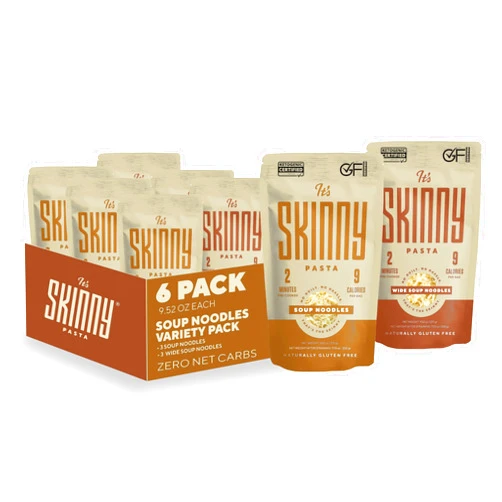 It's Skinny It’s Skinny Soup Noodles Variety Pack — Pre-Cooked Konjac Soup Noodles High Fiber & Gluten Free, Low Calorie, Low Carb Vegan Pasta — Sugar Free, Keto & Paleo-Friendly (6-variety pack)