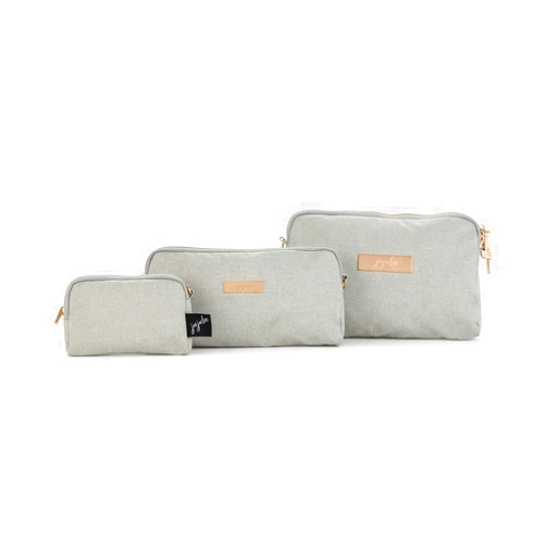 JuJuBe Be Set Pouches for Organization, Pretty Travel Toiletry Bag Set for Women, Stylish Party Clutch, Makeup Pouch Bag, Wristlet or Handbag, Diaper Bag Organization Pouches, Pebble