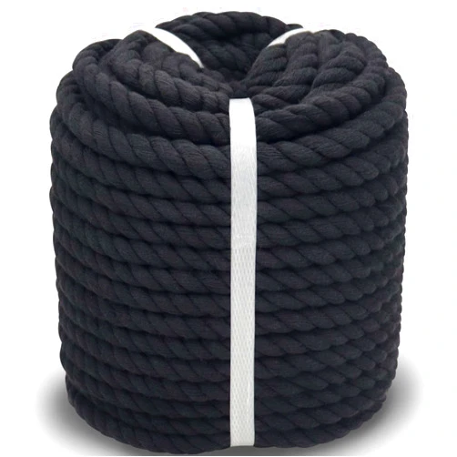 SINYLOO Black Rope 1/2 inch Twisted Cotton Rope, Thick Rope for Decoration, Crafts, Swing, Plant Hanger(100 feet)