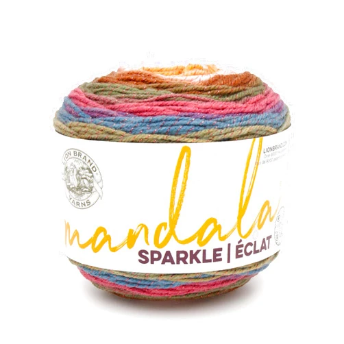 Lion Brand Yarn Mandala Sparkle, Multicolor Yarn for Knitting, Crochet and Crafting, Cetus, 1 Pack