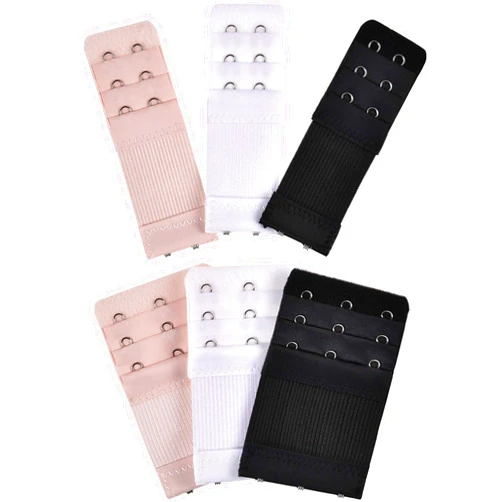 Bememo 6 Pieces Women's Bra Extenders Elastic Stretchy Bra Extension Strap, 3 Rows x 3 Hooks, 3 Rows x 2 Hooks (3 Rows x 3 Hooks, 3 Rows x 2 Hooks, Color Set 1)