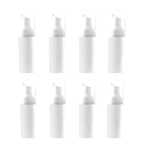 Dming BPA Free Pack of 8 Plastic Empty Foam Bottle Travel Foaming Soap Dispenser Mousse Container Mini Size 2Oz（60ml） White