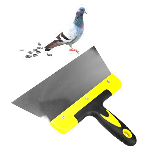 Cunguv Large Pigeon Droppings Scraper Bird Poop Remover Stainless Steel Bird Droppings Cleaning Scraper