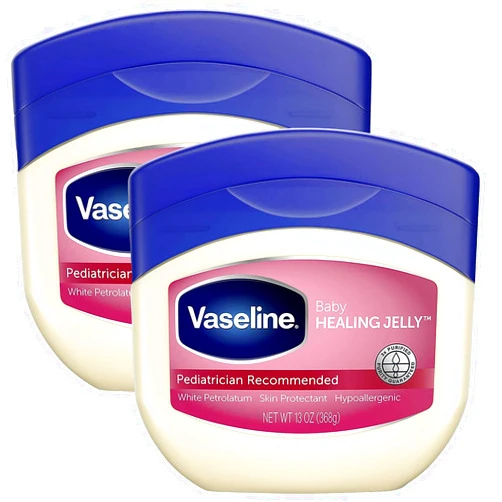 Vaseline, 100% Pure Petroleum Jelly Baby, Dermatologist Recommended, Hypoallergenic, Skin Protectant, Treat & Prevent Diaper Rash and Chafed Skin, Seals out Wetness, 2 pack -13 oz ea
