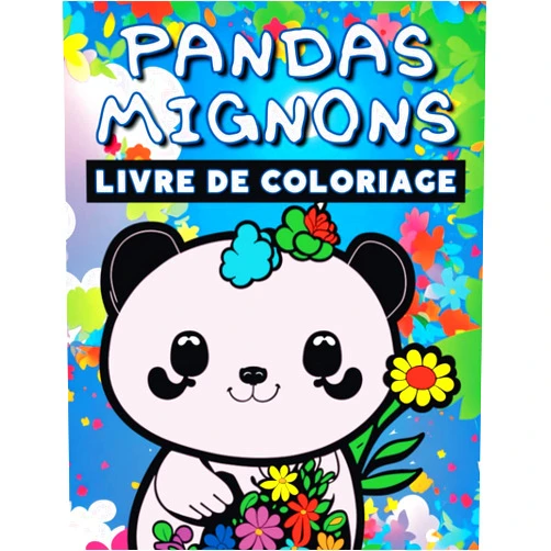 Coloriage Panda Palace Mon livre de coloriage pandas mignons: 50 dessins de panda kawaii pour les filles de 4 à 8 ans (French Edition)