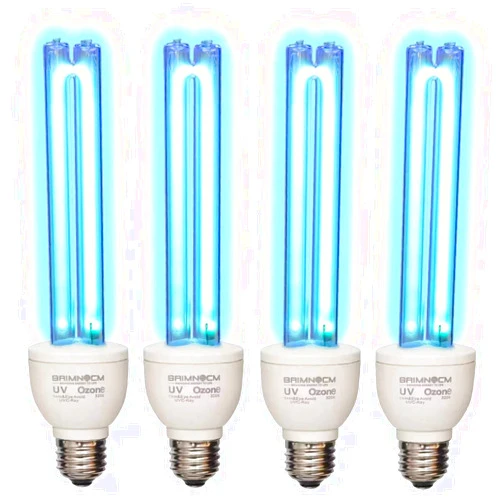 BAIMNOCM 4 Pack 25 Watt UV Light Bulb with Ozone, UVC Lamp, 185nm/254nm lamp for Home E26 Base 4 Count