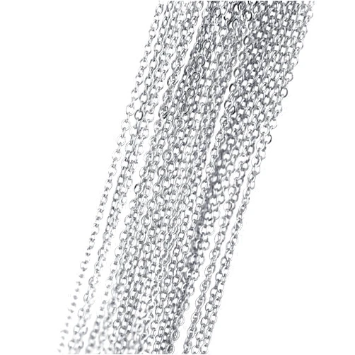 Mignon Supply 17.5inch 16K Silver Plated Finished Cable Chain Necklace Chain Necklace Chain Mignon and Mignon Supply - CHN (Silver)