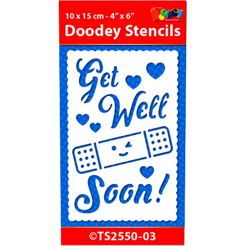 Doodey Stencil Sentiment: Get Well Soon