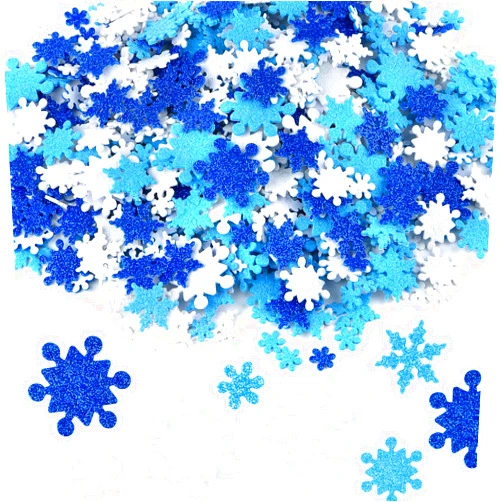 Coopay Glitter Snowflake Foam Stickers Self-Adhesive Snowflake Stickers Decals for Christmas Decoration, DIY Craft Projects, Assorted Color and Sizes