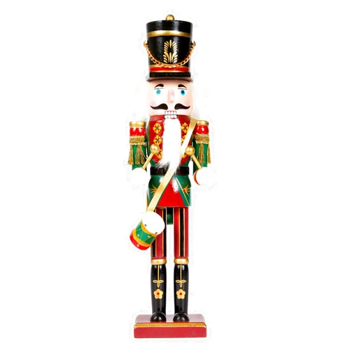 DKEPA Christmas Drummer Nutcracker - Wooden Classic Nutcrackers Decor 12Inch Vintage Nutcracker Soldier Figures Christmas Doll Ornament for Festival Party Xmas Gift Desktop Home Decorations/Black