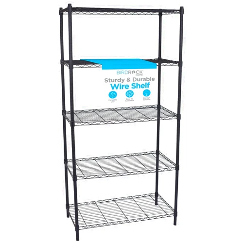Internet's Best 5-Shelf Adjustable Wire Shelving | Heavy Duty Storage Rack | Metal Shelf for Garage, Restaurant, Industrial Use - Wide Unit Shelves, Sturdy Steel Frame | Black | 36