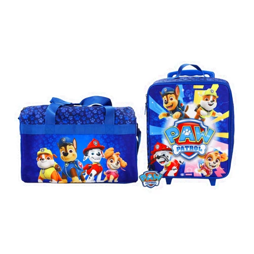 Bioworld Paw Patrol Pups & Logo 3-Piece Youth Duffle Bag Travel Set With Pilot Case & Luggage Tag