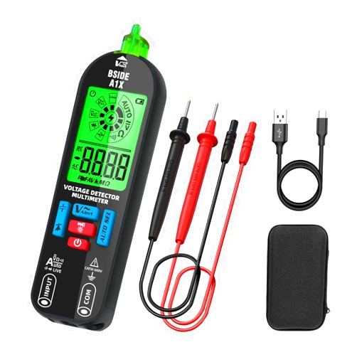 SUETTLA A1X Digital Multimeter Tester, SUETTLA Auto-Ranging Smart Voltmeter Rechargeable Electrical Tester Voltage Detector Measures Voltage, Capacitance, Diodes, Continuity, Resistance