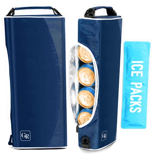 GLORIEROO Golf Cooler Bag Insulated with Ice Packs - Keeps 6 Beer Cans or 2 Wine Bottles Cold for Hours, Fits Discreetly in Golf Bags; Golf Accessories Fathers Day Dad Gifts for Men from Daughter Son Wife