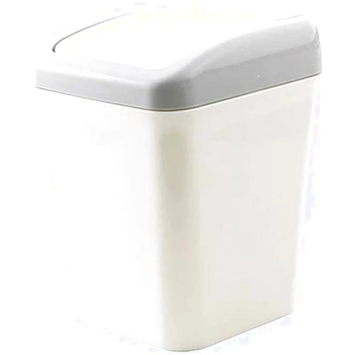 LJINK Wastebaskets Trash Can Waste Bin Home Office Bathroom Trash Can Desktop Garbage Box Table Dustbin Barrel Bins Storage Box Small Trash Can (Color : Beige)