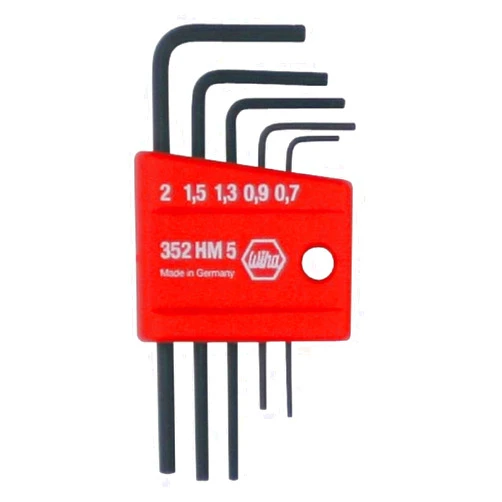 Wiha 35392 5 Piece Mini L-Key Short Hex Metric Set