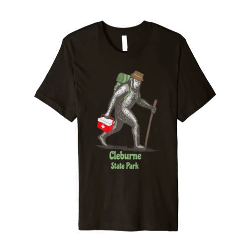 Cleburne State Park TX Bigfoot Souvenirs Bigfoot Sighting at Cleburne State Park Texas Premium T-Shirt