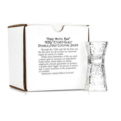 HISTORY COMPANY Crystal Double-Sided Jigger – 1930s Paris Hotel Bar–Inspired Precision Measure (Gift Box Collection)