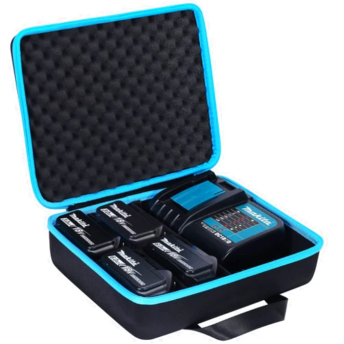 khanka Hard Battery Storage Box Holder, Carrying Case Replacement for Makita 12V 18V 40V Battery and Charger - Holds 12V 18V 40V 2.0/2.5/3.0/4.0/5.0/6.0-Ah Battery, Charger (Case Only)