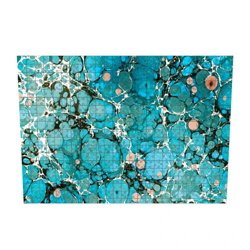 AJWGDJAWYV 1000 Piece Puzzle for Adults, Blue Marbled Paper Puzzle - Family Puzzles - Challenging and Educational Masterpieces Puzzle for Kids, 29.5