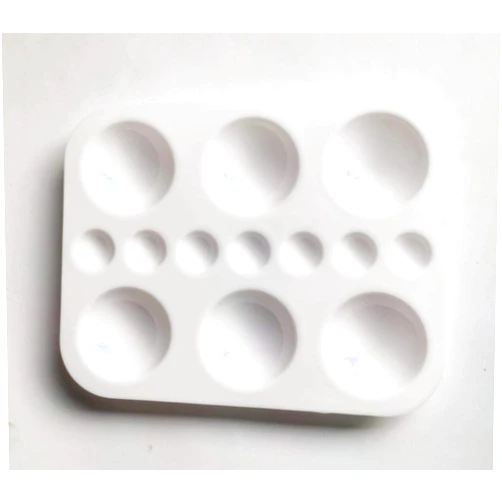 FIRST CLICK™ Art 13 Deep Wells 201 Rounded Shaped Palette Size 16cms X 20cms (Medium Sized), White