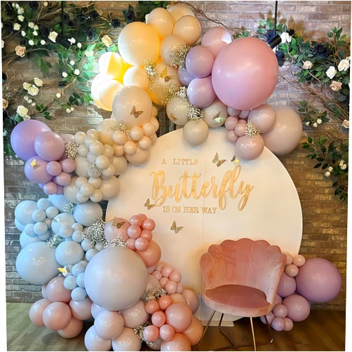 GDSTARS 3D Butterfly Balloon Arch Kit Pastel Pink for Girl Birthday Party