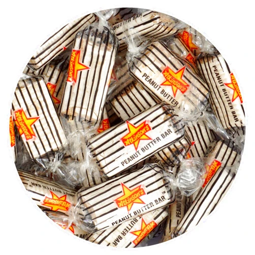 The Hampton Candy Company Peanut Butter Bars Candy, 2 Pound Bulk Bag(Approx. 140 Bars) Individually Wrapped Candy, Peanut Butter Logs