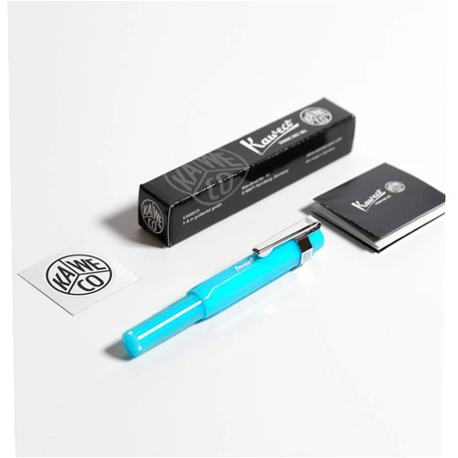 Kaweco FROSTED SPORT Fountain Pen Light Blueberry, Fine Nib Sport Octagonal Clip Chrome (2019 Novelty)