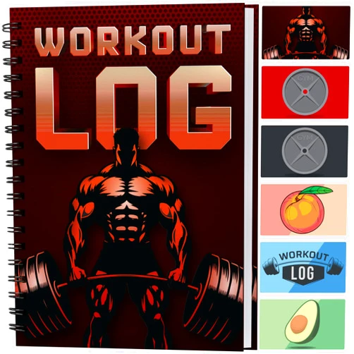 Workout Log Gym Workout Planner for Daily Fitness Tracking & Goals Setting - A5 Size, 6
