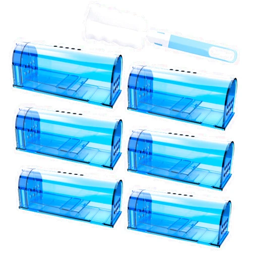 Wanqueen 6 Pack Live Mouse Traps No Kill, Humane Mouse Traps Indoor for Home, Reusable Mice Trap Catcher for House & Outdoors