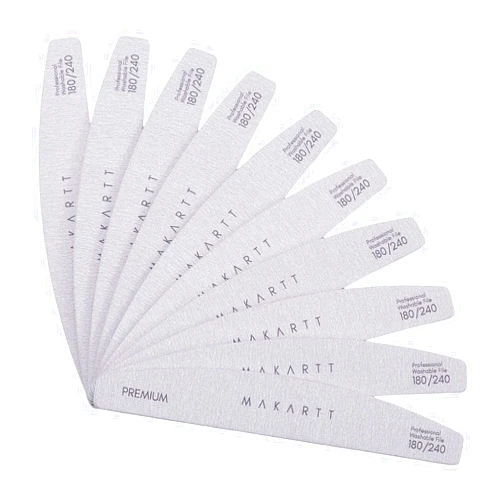 Makartt Nail File: 180 240 Grit Doubled Sides Nail Files for Acrylic Nails, 10Pcs Washable Emery Boards for Nails, Professional Nail Supplies Pedicure Nail Filer Manicure Tools Beauty Offering