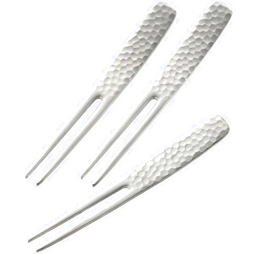 Yoshikawa Pick Snack Tongs, Stainless Steel, 3 Pieces, Made in Japan, Izakaya GOODS YJ3252, Silver, Total Length 3.5 x Width 0.4 inches (9 x 1 cm)