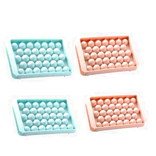 Generic Round Ice Cube Tray, Mini Ice Cube Tray Balls Mold For Freezer, Easy Release Silicone Ice Ball Maker For Coffee, Whiskey, Juice, Cocktails, Tea And Baby Food Storage (4 Pack)