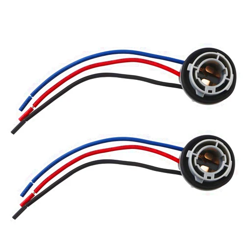 GLL Stradard 1157 LED Bulbs Socket Holder Auto Car Plastic Waterproof Turn Signal Tail Stop Rear Brake Light Base Harness Plugs Connectors Pre-wired Wiring Sockets